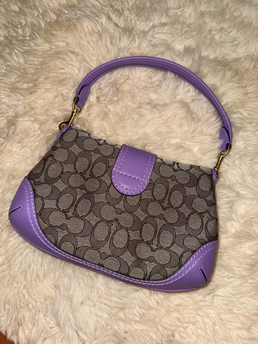 Coach Soho Bag In Signature Jacquard - Brass/Iris - Picture 6 of 8